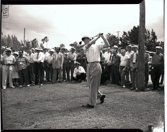 Framed Print : Byron Nelson Teeing Off