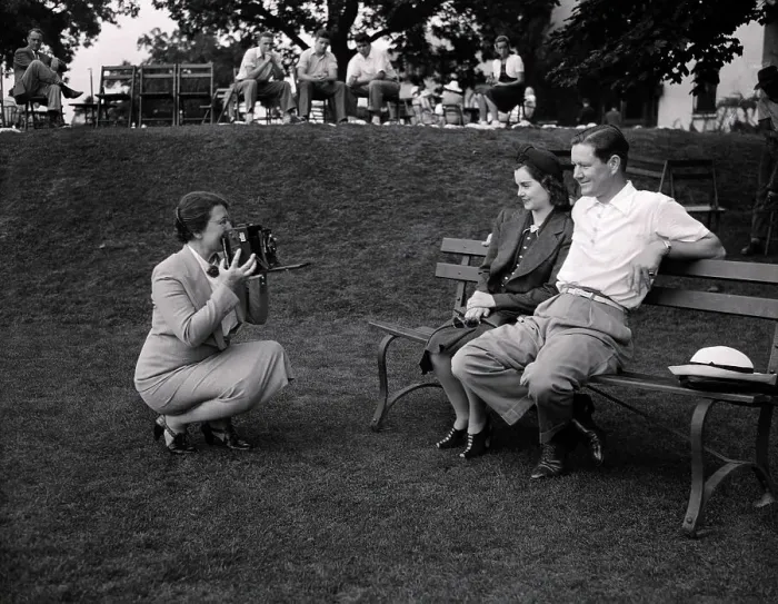 Framed Print : Byron Nelson's Mother Photographing Byron Nelson and Wife Framed Print : Byron Nelson's Mother Photographing Byron Nelson and Wife