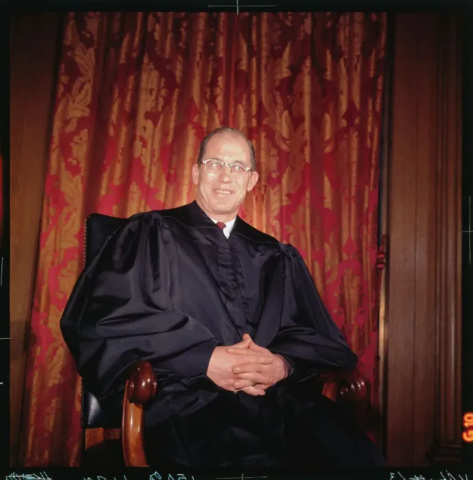 Framed Print : Byron R. White Smiling in His Robes Framed Print : Byron R. White Smiling in His Robes