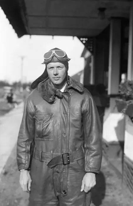 Framed Print : C Lindbergh In Leather Flying Suit Framed Print : C Lindbergh In Leather Flying Suit