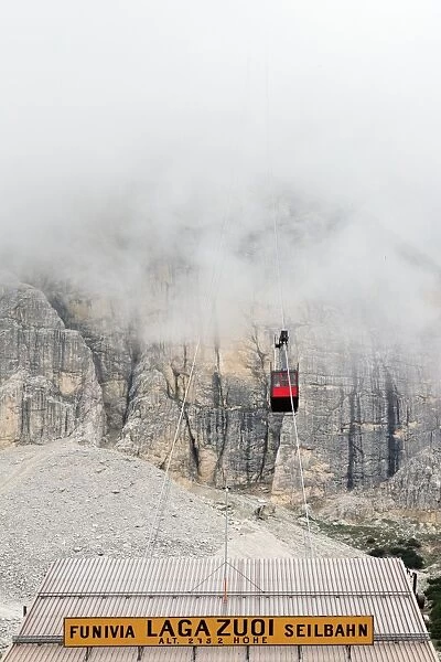 Cable car station at Falzarego Pass, Dolomites
