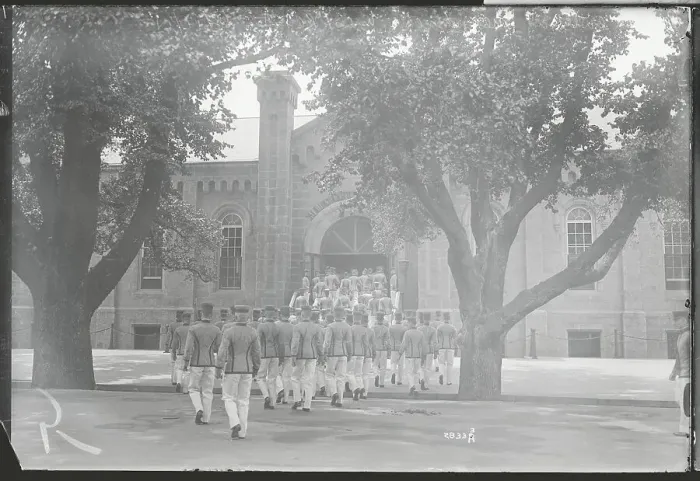 Framed Print : Cadets Entering Mess Hall Framed Print : Cadets Entering Mess Hall