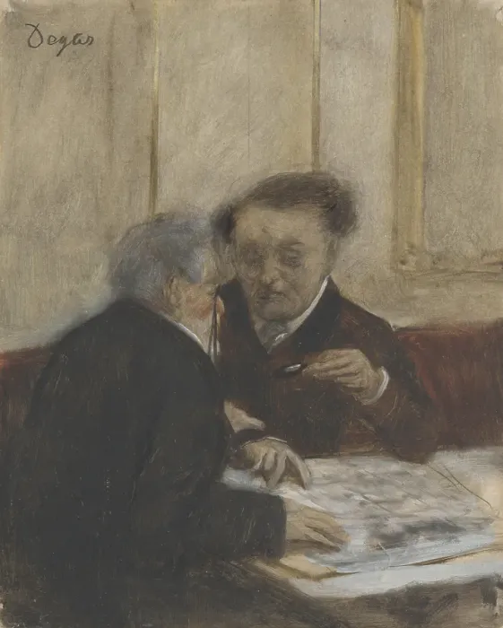 Framed Print : At the Café Châteaudun, c. 1870. Artist: Degas, Edgar (1834-1917) Framed Print : At the Café Châteaudun, c. 1870. Artist: Degas, Edgar (1834-1917)