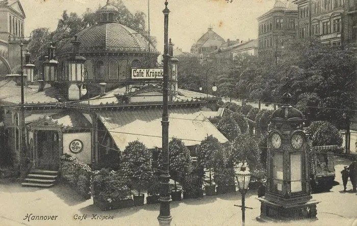 Framed Print : Cafe Kroepke, Hannover, Lower Saxony, Germany, postcard with text, view around ca 1910, historical, digital reproduction of a historical postcard, public domain, from that time, exact date unknown Framed Print : Cafe Kroepke, Hannover, Lower Saxony, Germany, postcard with text, view around ca 1910, historical, digital reproduction of a historical postcard, public domain, from that time, exact date unknown
