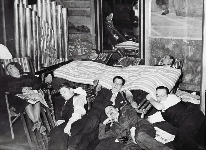 Framed Print : Cafe Workers Lounging While on Strike Framed Print : Cafe Workers Lounging While on Strike