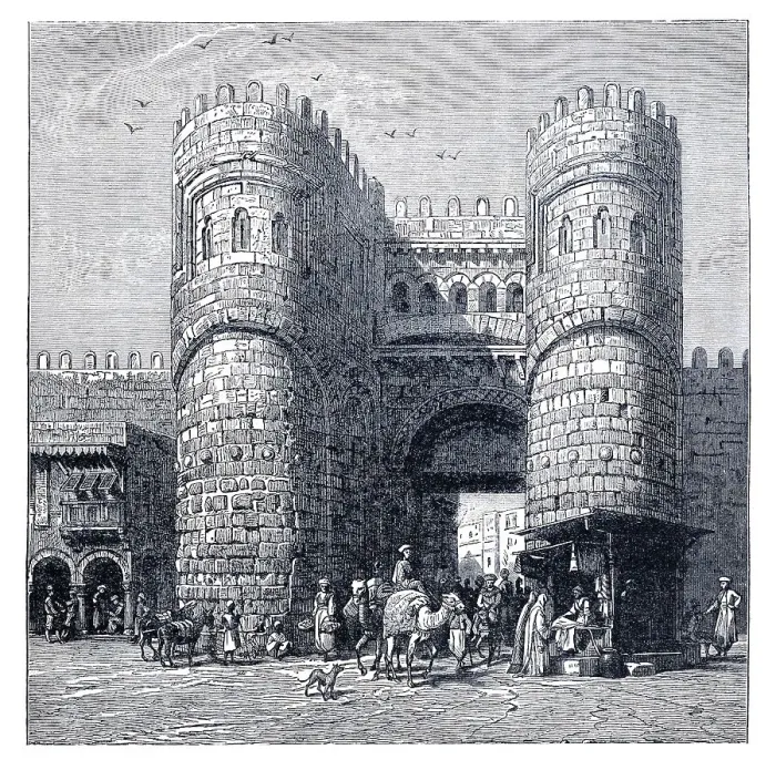 Framed Print : Cairo gate Bab al-Futuh 1882