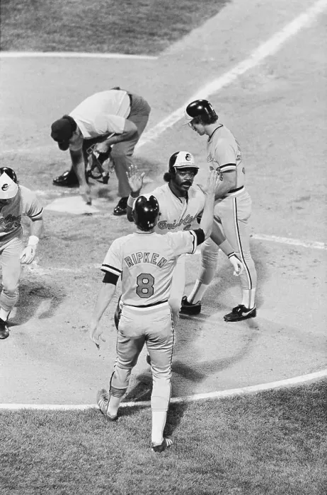 Framed Print : Cal Ripken Congratulating Eddie Murray Framed Print : Cal Ripken Congratulating Eddie Murray
