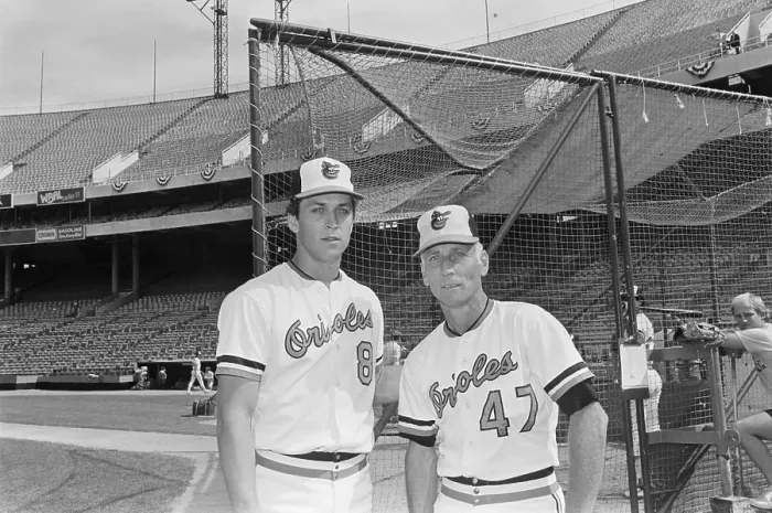 Framed Print : Cal Ripken & Dad In Uniform;Balt Orioles Framed Print : Cal Ripken & Dad In Uniform;Balt Orioles