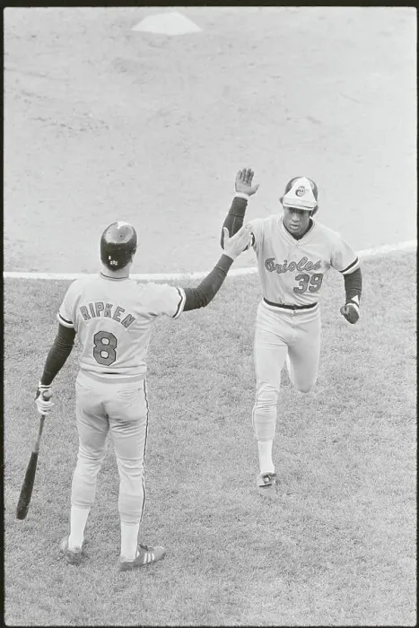 Framed Print : Cal Ripken, Jr. Greeting Tito Landrum Framed Print : Cal Ripken, Jr. Greeting Tito Landrum