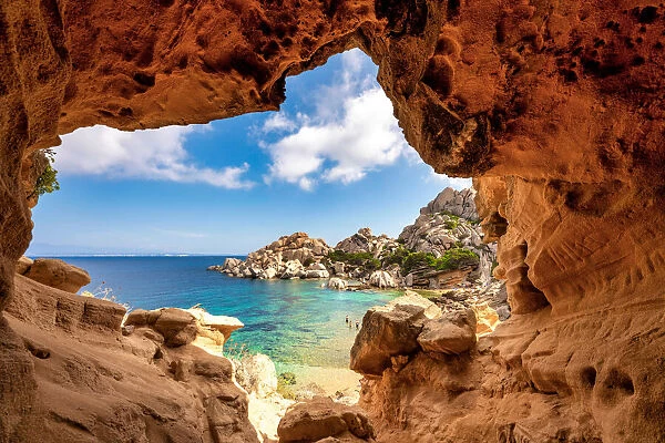 Cala Spinosa, cave on the sea bay in Gallura, Sardinia, Italy