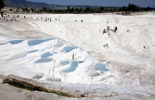 Calcium formations of Pamukkale, UNESCO World Heritage Site, Turkey