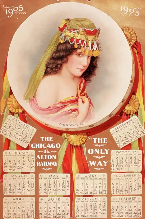 Framed Print : Calendar From Chicago And Alton Railroad Framed Print : Calendar From Chicago And Alton Railroad