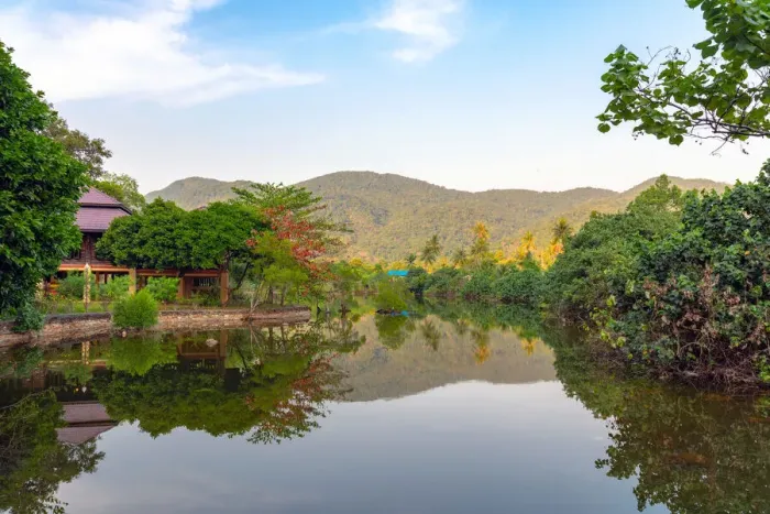 Framed Print : Calm lake on a tropical forest Framed Print : Calm lake on a tropical forest
