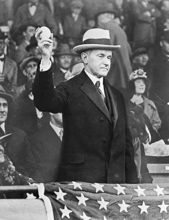 Framed Print : Calvin Coolidge Opens Baseball Season Framed Print : Calvin Coolidge Opens Baseball Season