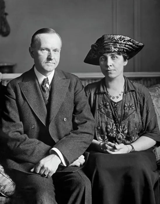 Framed Print : Calvin Coolidge And Wife In Portrait Framed Print : Calvin Coolidge And Wife In Portrait