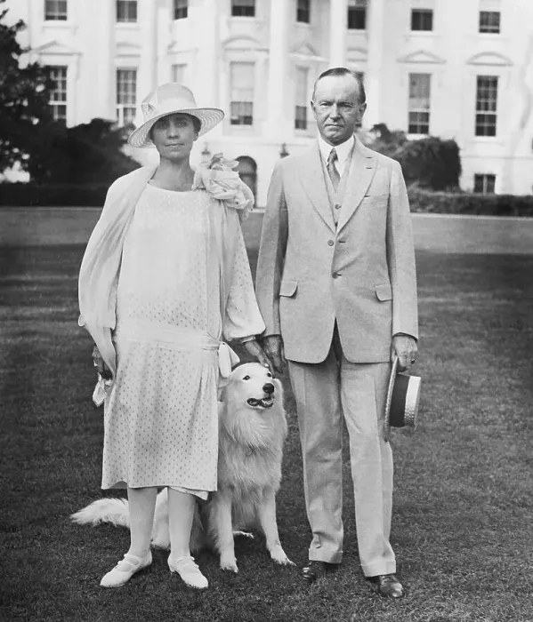 Framed Print : Calvin Coolidge And Wife At White House Framed Print : Calvin Coolidge And Wife At White House