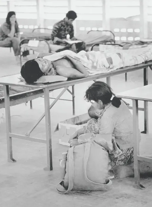 Framed Print : Cambodian Family in Hospital Framed Print : Cambodian Family in Hospital