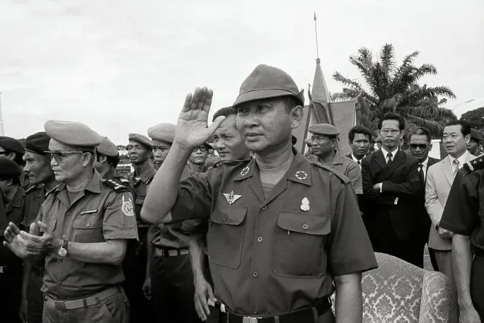 Framed Print : Cambodian President Waving Greeting Framed Print : Cambodian President Waving Greeting