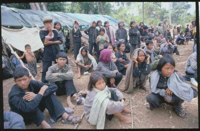 Framed Print : Cambodian Refugees Waiting for Medical Attention Framed Print : Cambodian Refugees Waiting for Medical Attention