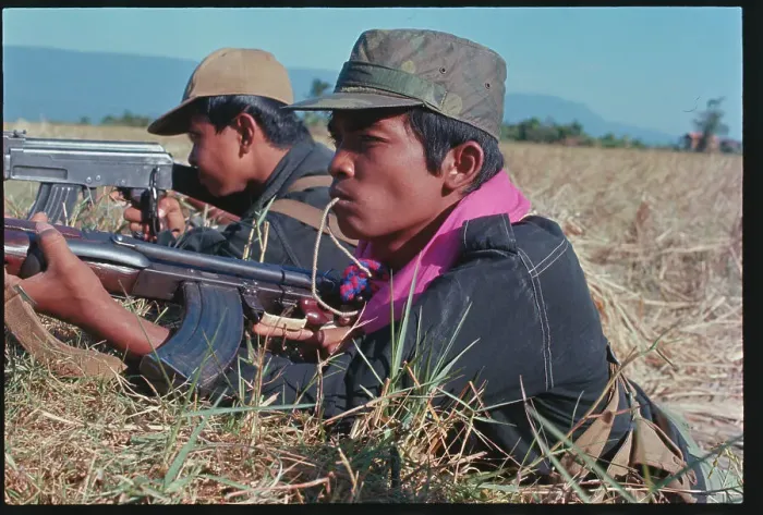 Framed Print : Cambodian Soldies Aiming Rifles Framed Print : Cambodian Soldies Aiming Rifles