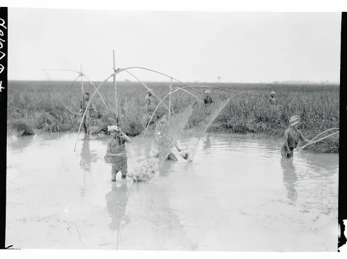 Framed Print : Cambodians Fishing in Stream Framed Print : Cambodians Fishing in Stream