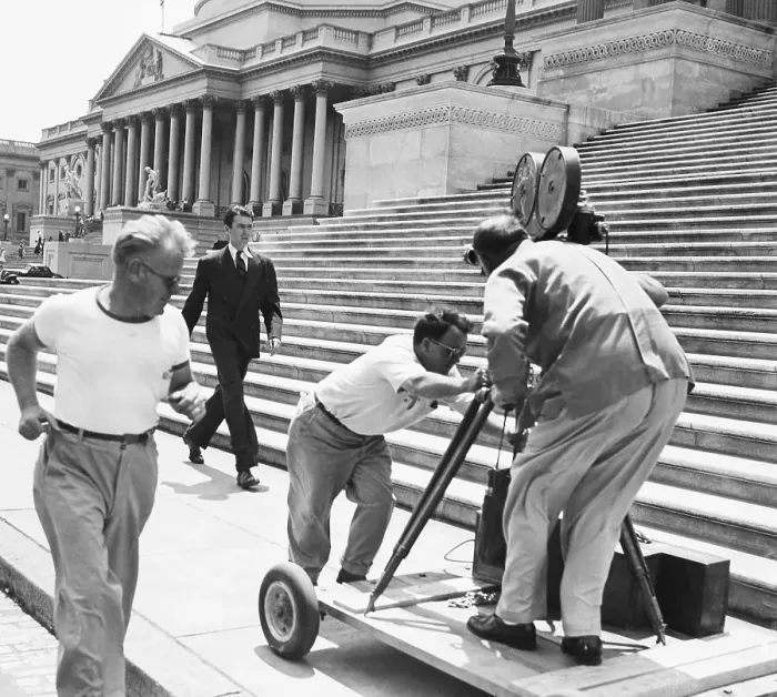 Framed Print : Camera Crew Filming James Stewart Framed Print : Camera Crew Filming James Stewart