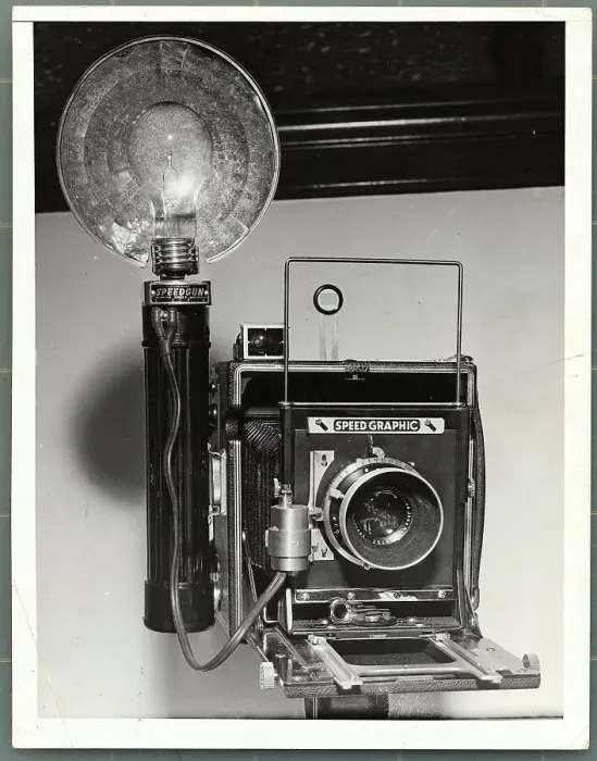 Framed Print : Camera with Flash Attached Framed Print : Camera with Flash Attached