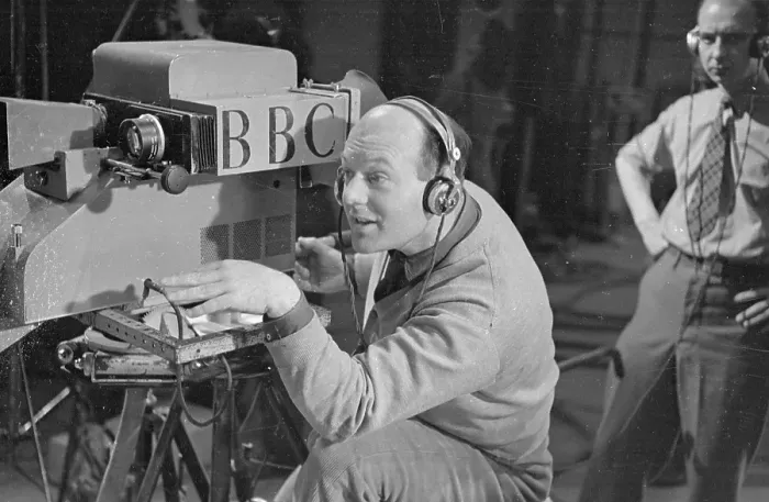 Framed Print : Cameraman. 17th April 1948: At the first BBC television show designed specially for women Framed Print : Cameraman. 17th April 1948: At the first BBC television show designed specially for women