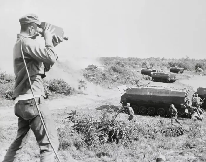 Framed Print : Cameraman Filming Mock Battle Framed Print : Cameraman Filming Mock Battle