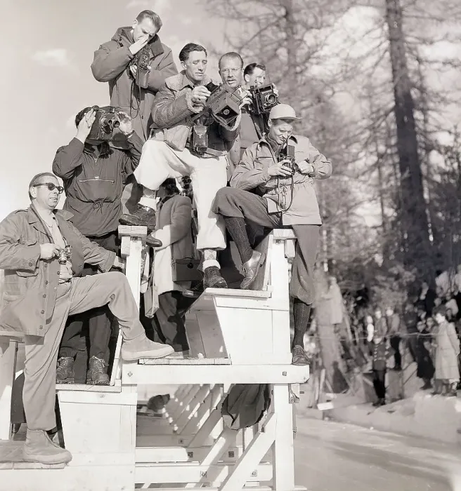 Framed Print : Cameramen Aim Cameras in One Direction