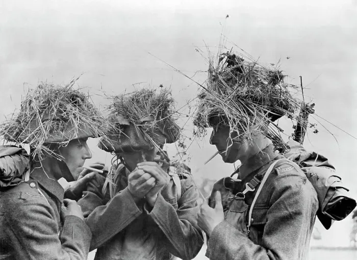 Framed Print : Camouflaged Soldiers Taking a Break Framed Print : Camouflaged Soldiers Taking a Break