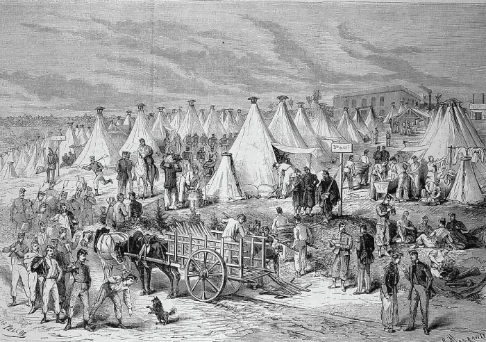 Framed Print : The Camp of Saint Maur, Camp of the Guards and the Military Police of the French Army, 1869, France, Historic, digitally restored reproduction of an original 19th century painting, exact original date unknown Framed Print : The Camp of Saint Maur, Camp of the Guards and the Military Police of the French Army, 1869, France, Historic, digitally restored reproduction of an original 19th century painting, exact original date unknown