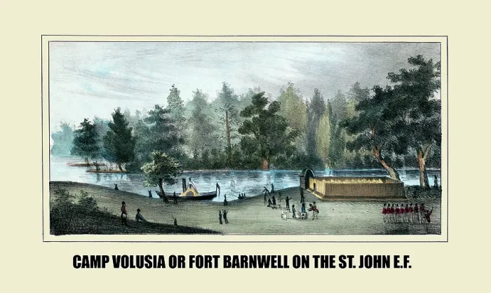 Framed Print : Camp Volusia or Fort Barnwell on the St. John E.F Framed Print : Camp Volusia or Fort Barnwell on the St. John E.F