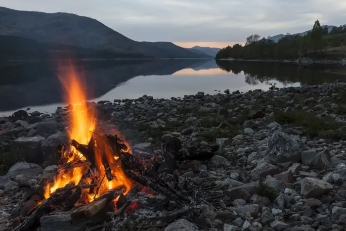 Framed Print : Campfire at Loch Arkaig, Fort William, Highlands, Scotland, United Kingdom Framed Print : Campfire at Loch Arkaig, Fort William, Highlands, Scotland, United Kingdom
