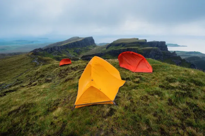 Framed Print : Camping at the top of Quiraing, Isle of Skye Framed Print : Camping at the top of Quiraing, Isle of Skye
