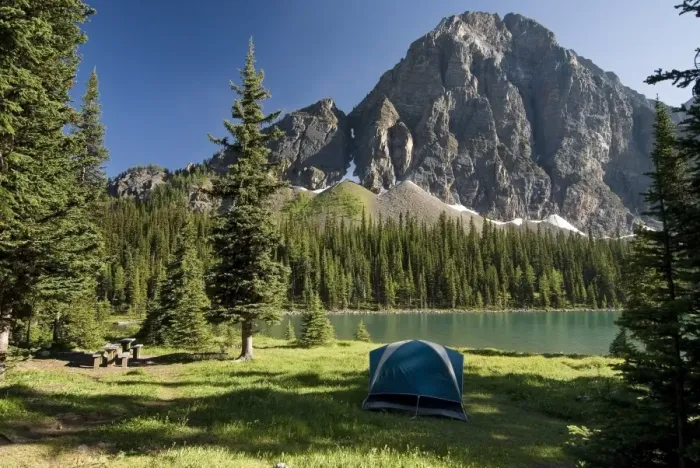 Framed Print : Camping, Taylor Lake, Banff National Park, Banff, Alberta Framed Print : Camping, Taylor Lake, Banff National Park, Banff, Alberta