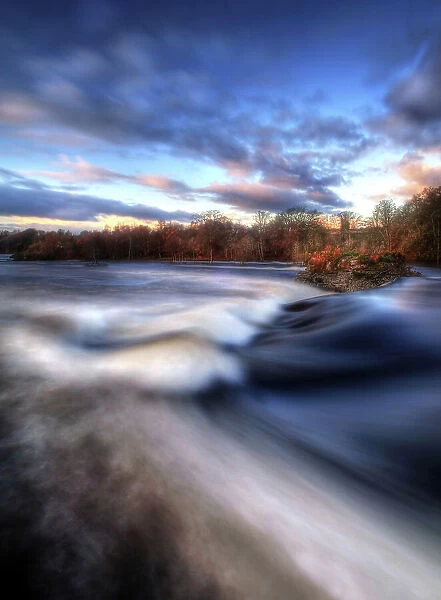 Campsie Linn waterfall on river tay Scotland
