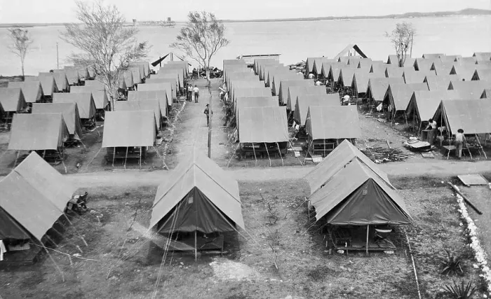 Framed Print : Campsite of Marines on Foreign Land Framed Print : Campsite of Marines on Foreign Land
