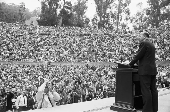 Framed Print : Campus President Addresses 13, 000 Students Framed Print : Campus President Addresses 13, 000 Students