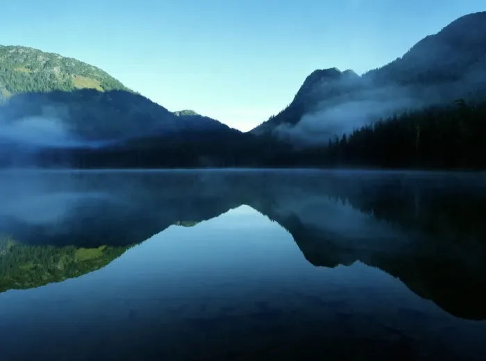 Framed Print : Canada, British Columbia, Whistler, Madely Lake, cover with fog Framed Print : Canada, British Columbia, Whistler, Madely Lake, cover with fog