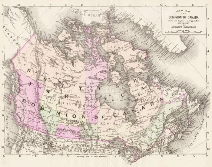 Framed Print : Canada map 1893