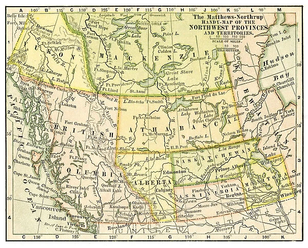 Canada northwest provinces map 1898