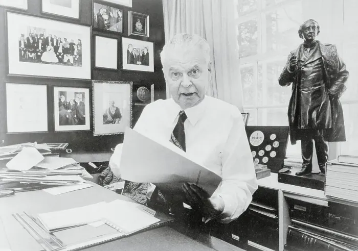 Framed Print : Canada's John Diefenbaker in His Office Framed Print : Canada's John Diefenbaker in His Office
