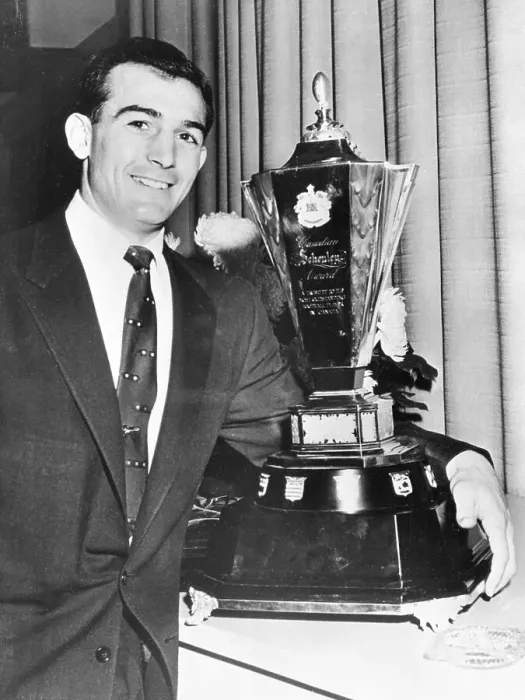 Framed Print : Canadian Football Player Sam Etcheverry with Trophy