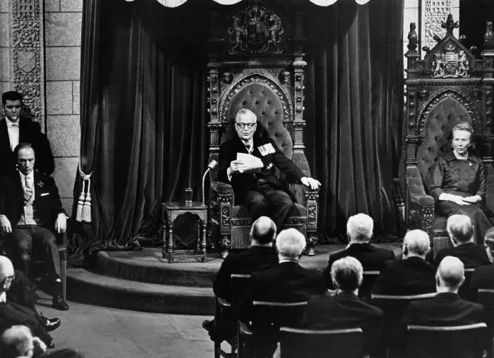 Framed Print : Canadian Leader On Throne