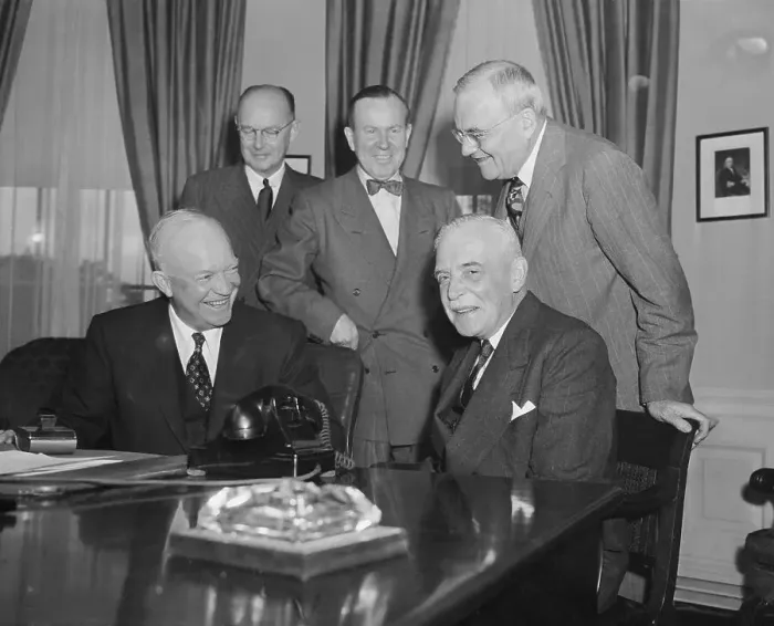 Framed Print : Canadian Officials Meeting with President Eisenhower