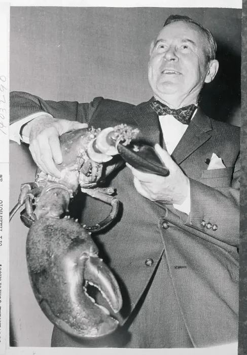 Framed Print : Canadian Politician Holding Lobster Framed Print : Canadian Politician Holding Lobster