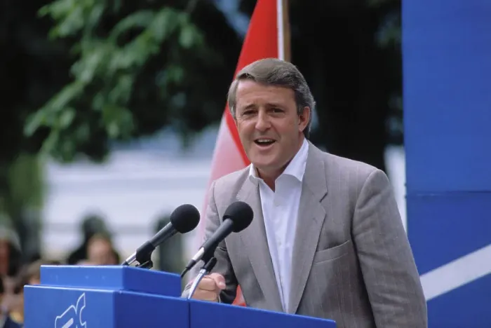 Framed Print : Canadian Prime Minister Brian Mulroney Delivering Speech Framed Print : Canadian Prime Minister Brian Mulroney Delivering Speech