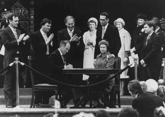 Framed Print : Canadian Prime Minister Pierre Trudeau Signs Proclamation Framed Print : Canadian Prime Minister Pierre Trudeau Signs Proclamation