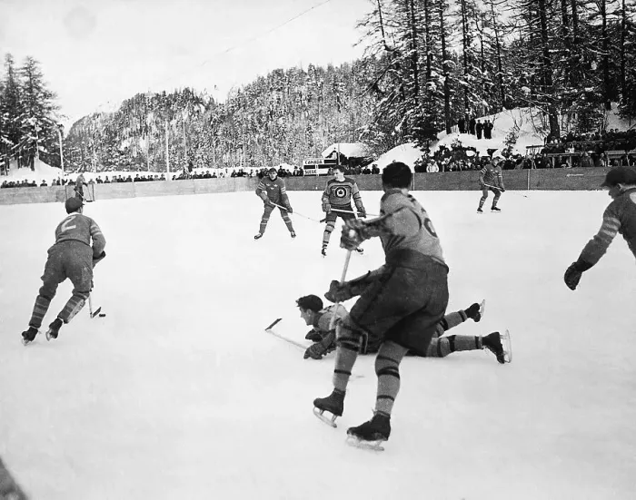Framed Print : Canadian and Swedish Olympic Hockey Game Framed Print : Canadian and Swedish Olympic Hockey Game